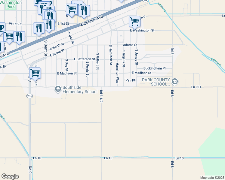 map of restaurants, bars, coffee shops, grocery stores, and more near 782-798 East Monroe Street in Powell