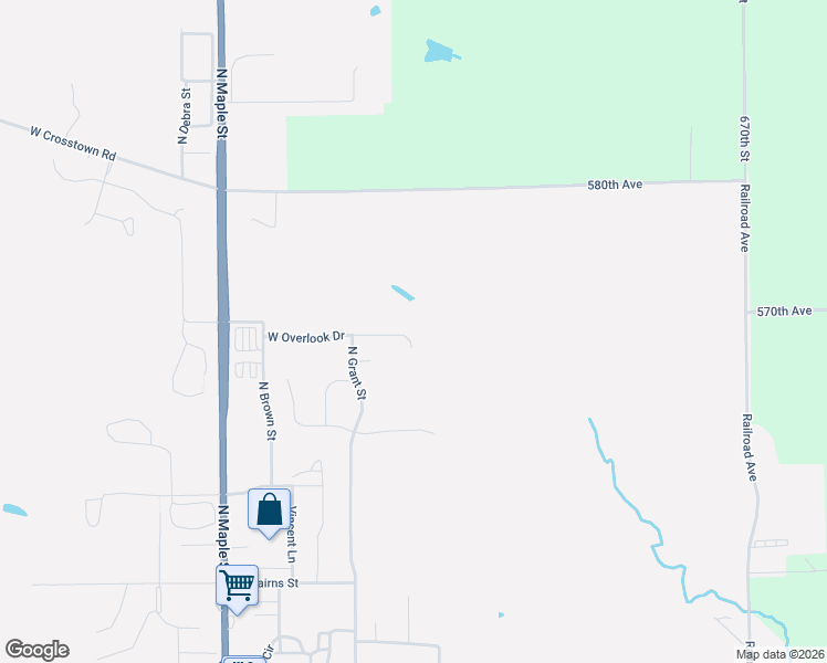 map of restaurants, bars, coffee shops, grocery stores, and more near 334 West Overlook Drive in Ellsworth
