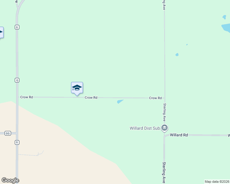 map of restaurants, bars, coffee shops, grocery stores, and more near W7868 Crow Road in Willard