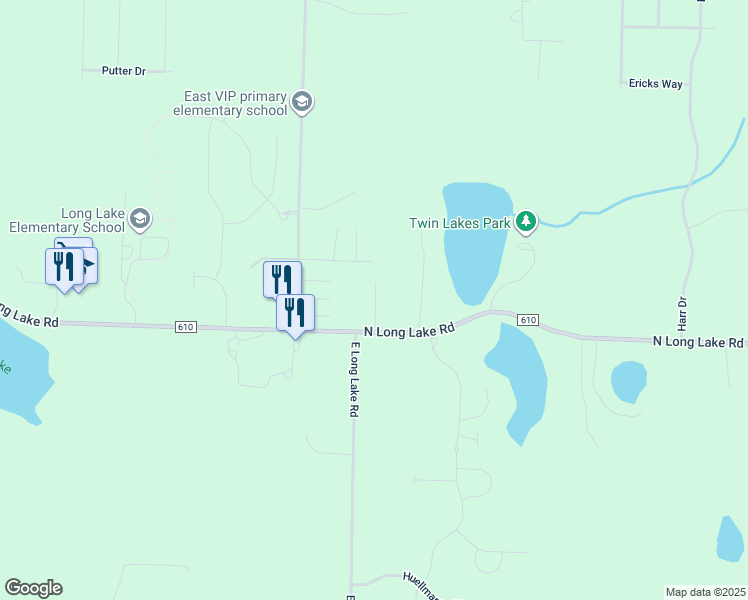map of restaurants, bars, coffee shops, grocery stores, and more near 7214-7272 Orchard Drive in Traverse City