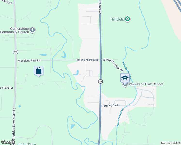 map of restaurants, bars, coffee shops, grocery stores, and more near 560 Brookie Path in Sheridan