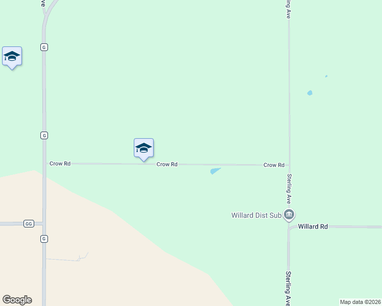 map of restaurants, bars, coffee shops, grocery stores, and more near W7868 Crow Road in Willard