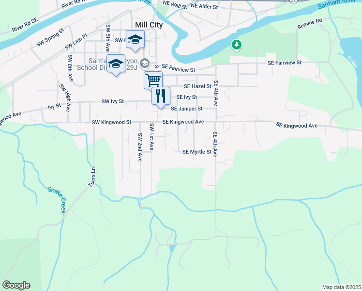 map of restaurants, bars, coffee shops, grocery stores, and more near 1158 Southeast 2nd Avenue in Mill City