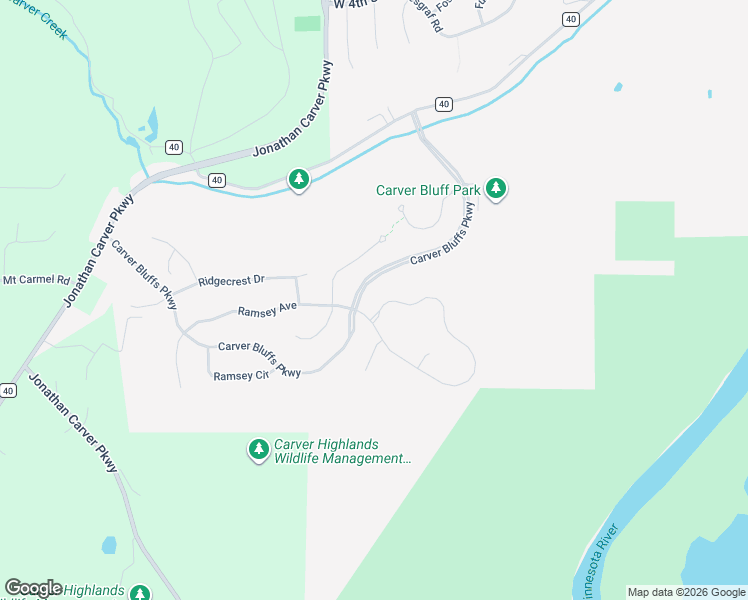 map of restaurants, bars, coffee shops, grocery stores, and more near 303 Bluff Road in Carver
