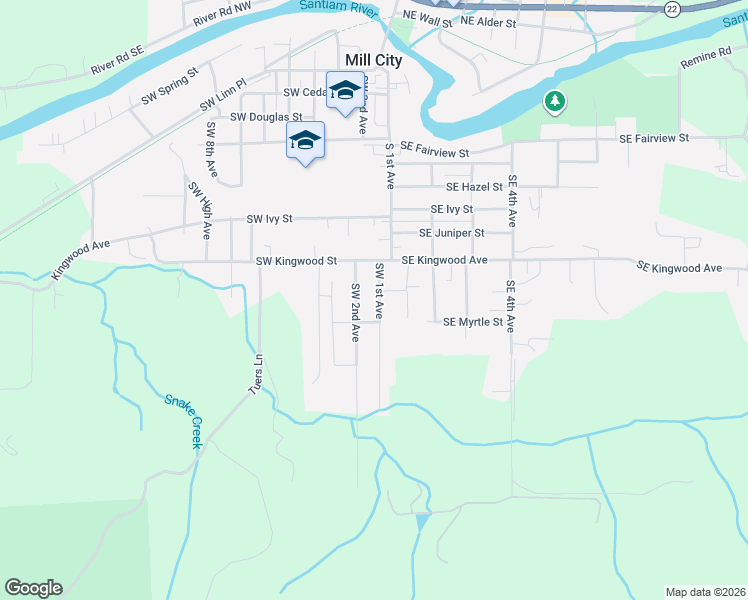 map of restaurants, bars, coffee shops, grocery stores, and more near 1135 Southwest 1st Avenue in Mill City