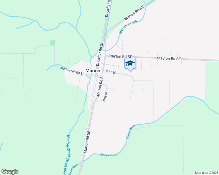 map of restaurants, bars, coffee shops, grocery stores, and more near 5885 D Street Southeast in Turner