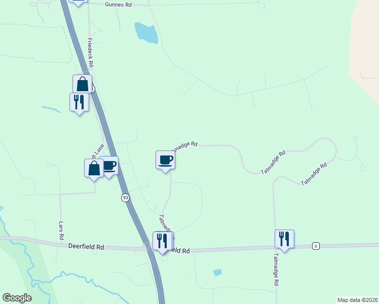 map of restaurants, bars, coffee shops, grocery stores, and more near 4168 Talmadge Road in Eau Claire