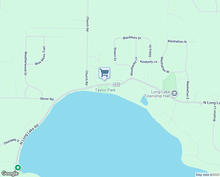 map of restaurants, bars, coffee shops, grocery stores, and more near 9326 North Long Lake Road in Traverse City