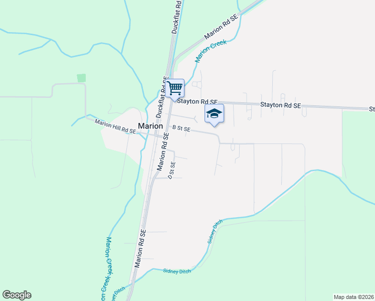 map of restaurants, bars, coffee shops, grocery stores, and more near 5885 D Street Southeast in Turner