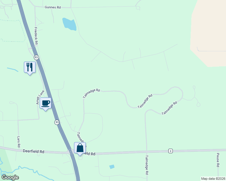 map of restaurants, bars, coffee shops, grocery stores, and more near 4168 Talmadge Road in Eau Claire