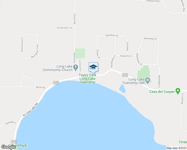 map of restaurants, bars, coffee shops, grocery stores, and more near 9326 North Long Lake Road in Traverse City