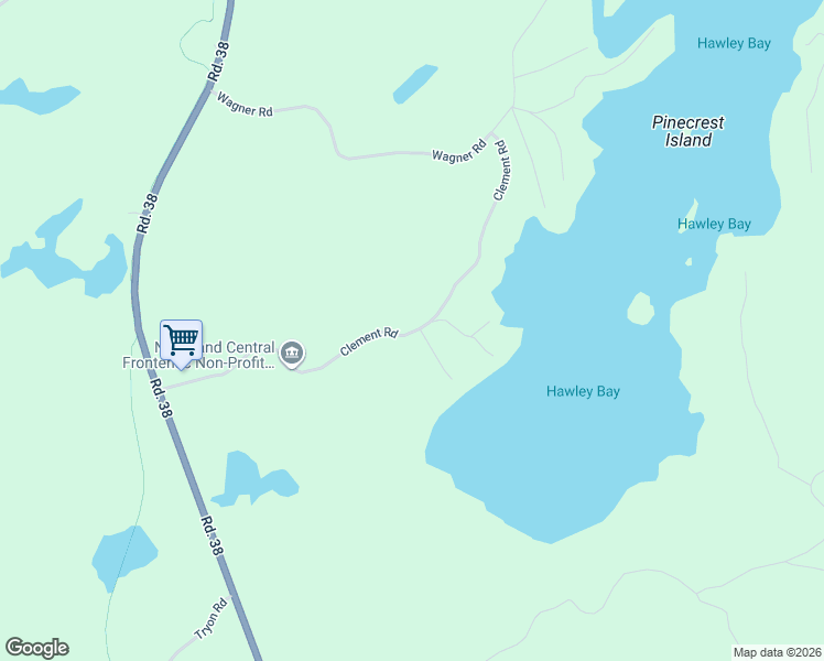 map of restaurants, bars, coffee shops, grocery stores, and more near 1171 Clement Road in Sharbot Lake