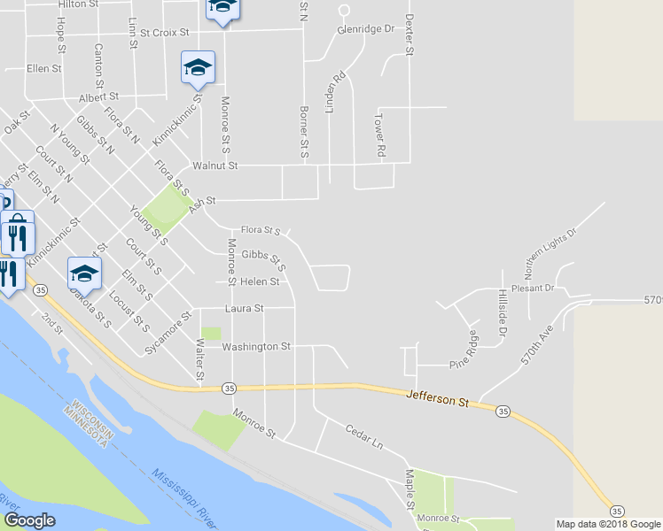 map of restaurants, bars, coffee shops, grocery stores, and more near 595 Flora Square in Prescott
