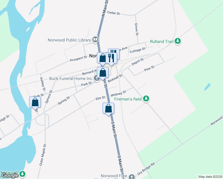 map of restaurants, bars, coffee shops, grocery stores, and more near 4 Mckinley St in Norwood
