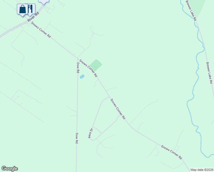 map of restaurants, bars, coffee shops, grocery stores, and more near 22 Spruce Hollow in Orrington