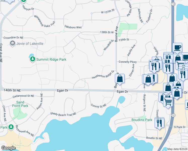 map of restaurants, bars, coffee shops, grocery stores, and more near 8936 Heatherton Ridge Drive in Savage