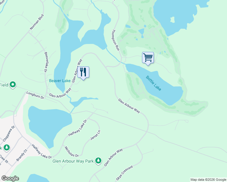 map of restaurants, bars, coffee shops, grocery stores, and more near 240 Glen Arbour Way in Hammonds Plains