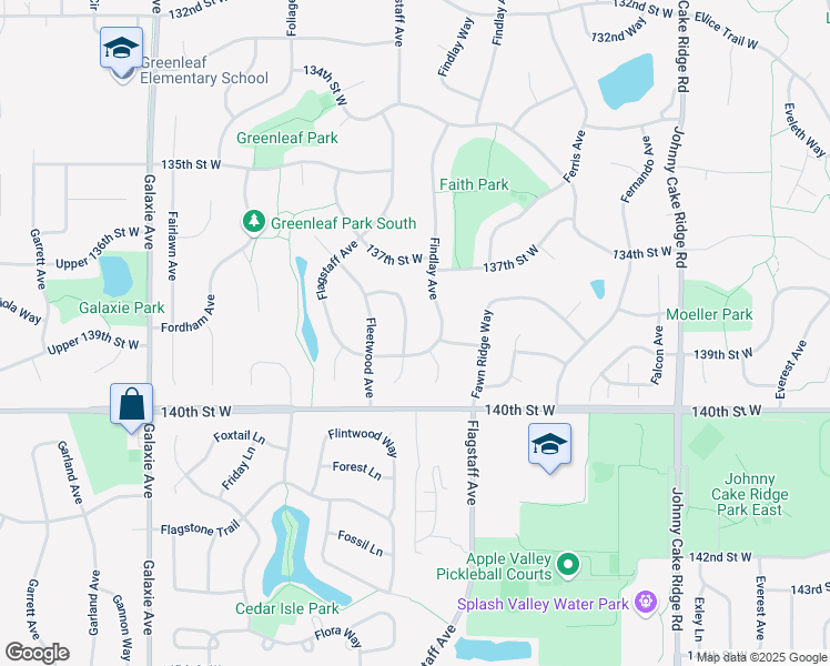 map of restaurants, bars, coffee shops, grocery stores, and more near 13928 Findlay Court in Apple Valley