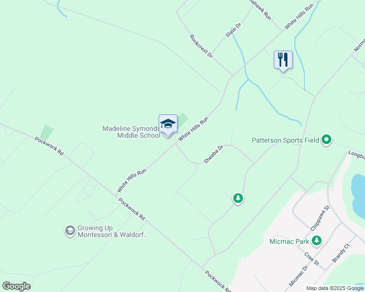 map of restaurants, bars, coffee shops, grocery stores, and more near 195 White Hills Run in Hammonds Plains