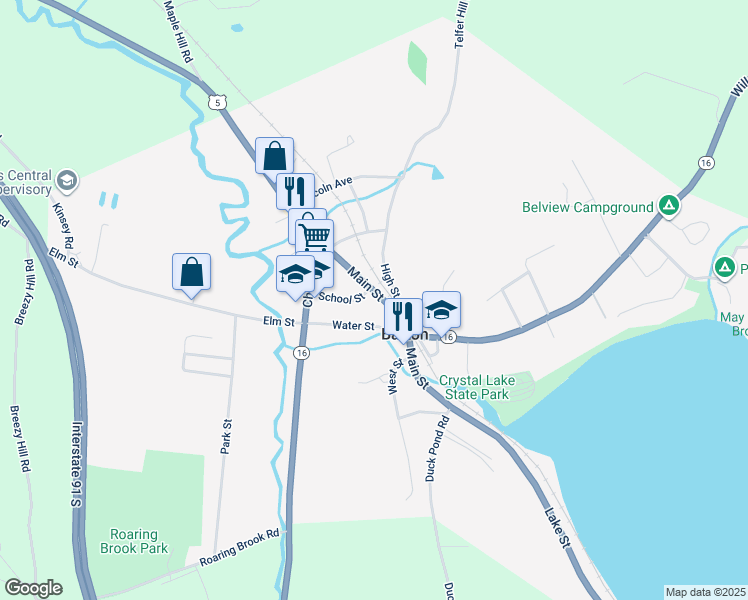 map of restaurants, bars, coffee shops, grocery stores, and more near 117 High Street in Barton