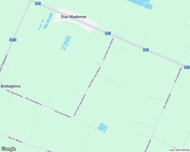 map of restaurants, bars, coffee shops, grocery stores, and more near Via Prati Vaccheria in Provincia di Modena