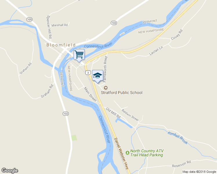map of restaurants, bars, coffee shops, grocery stores, and more near 19 School Street in Stratford