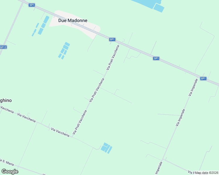 map of restaurants, bars, coffee shops, grocery stores, and more near Via Prati Vaccheria in Modena