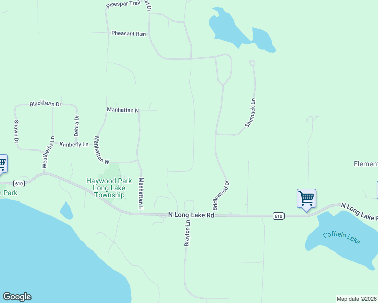 map of restaurants, bars, coffee shops, grocery stores, and more near 4249 Bridlewood Drive in Traverse City