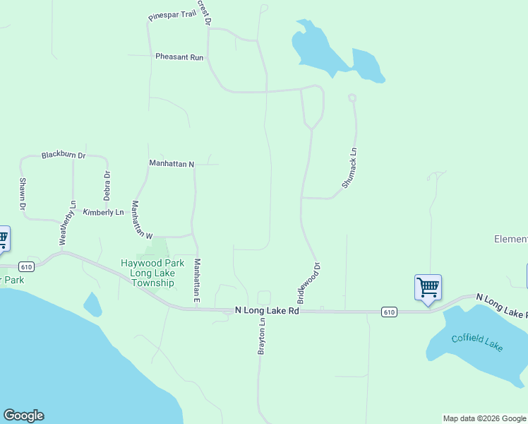 map of restaurants, bars, coffee shops, grocery stores, and more near 4249 Bridlewood Drive in Traverse City