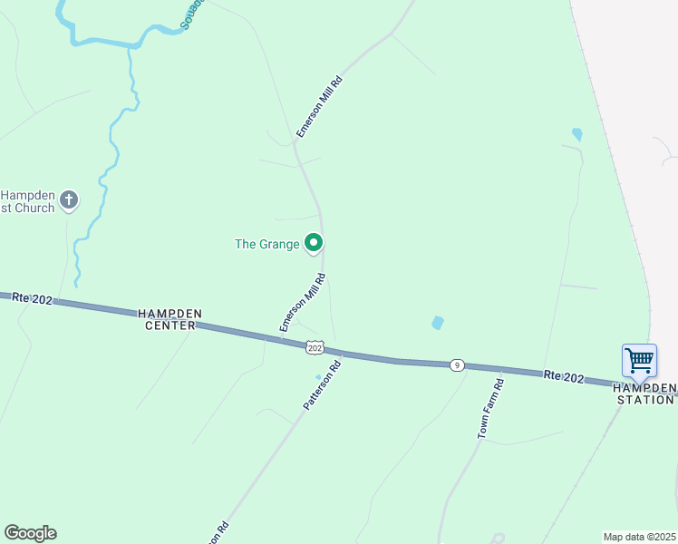 map of restaurants, bars, coffee shops, grocery stores, and more near 48 Emerson Mill Road in Hampden