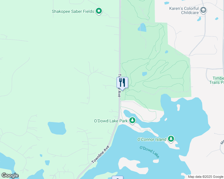 map of restaurants, bars, coffee shops, grocery stores, and more near 13680 Townline Avenue in Shakopee
