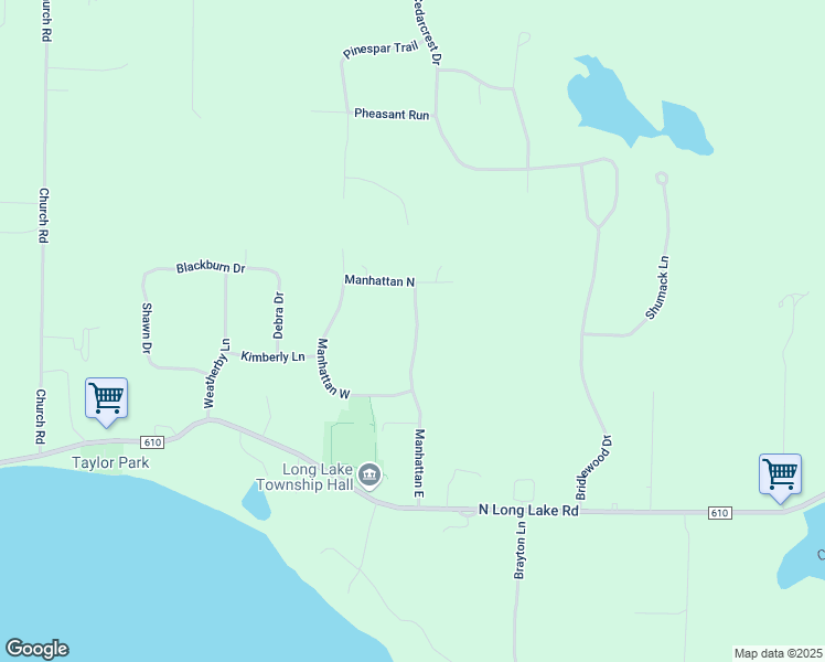 map of restaurants, bars, coffee shops, grocery stores, and more near 4259-4499 Manhattan East in Traverse City