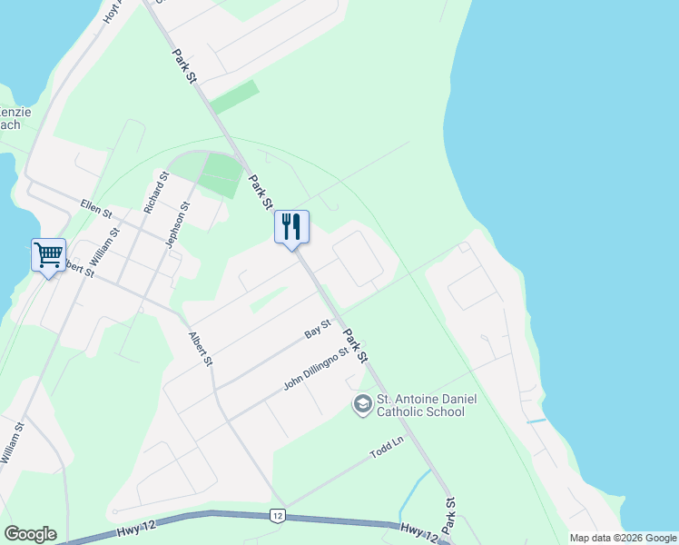 map of restaurants, bars, coffee shops, grocery stores, and more near 7 Georgias Walk in Tay