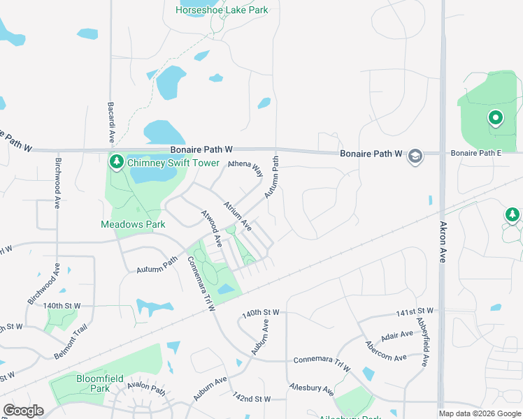 map of restaurants, bars, coffee shops, grocery stores, and more near 13610 Autumn Path in Rosemount