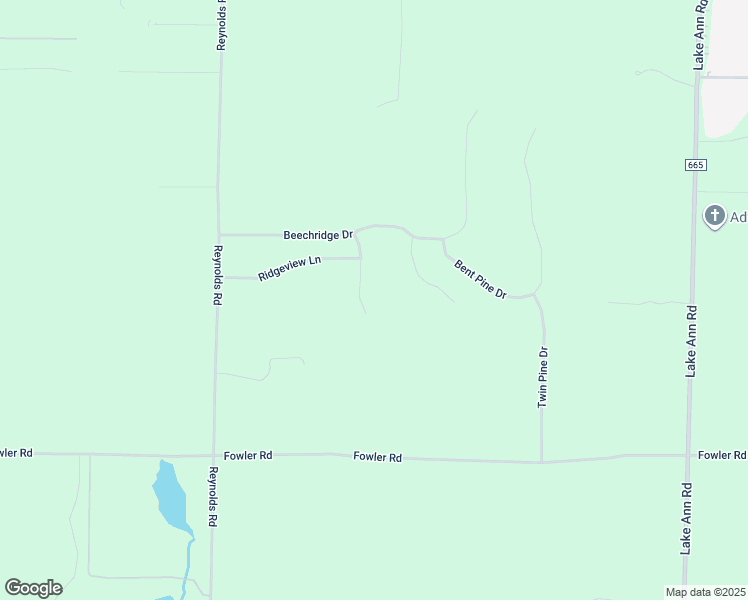 map of restaurants, bars, coffee shops, grocery stores, and more near 8299 Aimee Lane in Lake Ann
