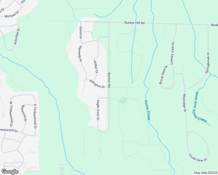 map of restaurants, bars, coffee shops, grocery stores, and more near 4032 Bartlett Road in Williamsburg