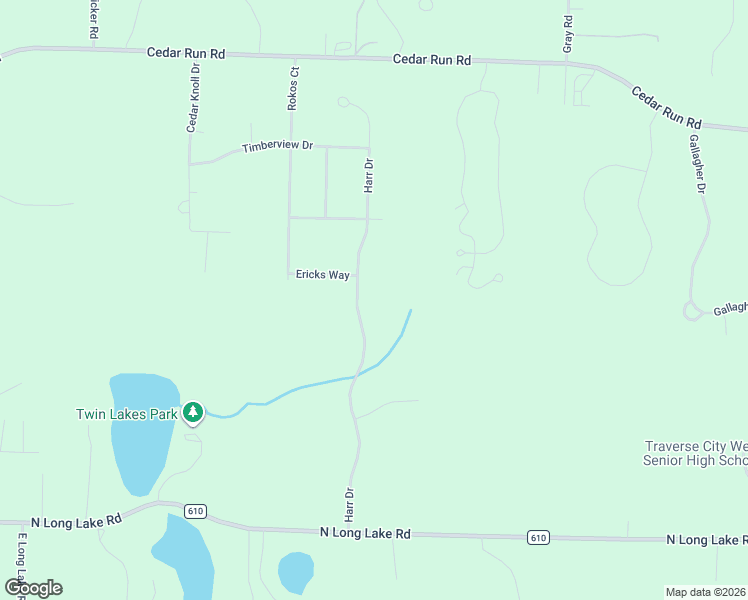 map of restaurants, bars, coffee shops, grocery stores, and more near 4229-4537 Harr Drive in Traverse City