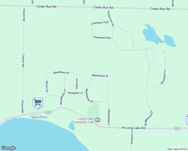 map of restaurants, bars, coffee shops, grocery stores, and more near 8881 Manhattan North in Traverse City