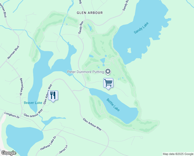 map of restaurants, bars, coffee shops, grocery stores, and more near 14 Club House Lane in Hammonds Plains