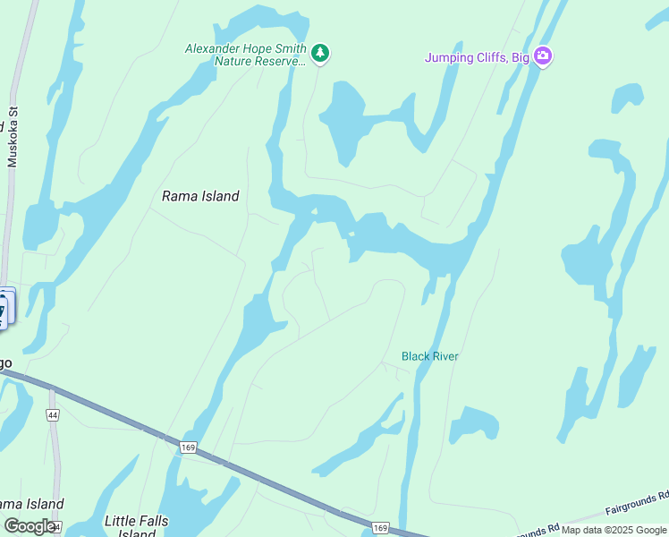map of restaurants, bars, coffee shops, grocery stores, and more near 7863 Poplar Lane in Washago