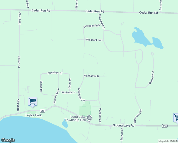 map of restaurants, bars, coffee shops, grocery stores, and more near 8884 Manhattan North in Traverse City