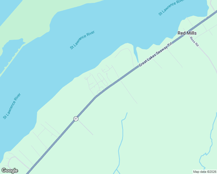 map of restaurants, bars, coffee shops, grocery stores, and more near 9603 Highway 37 in Ogdensburg