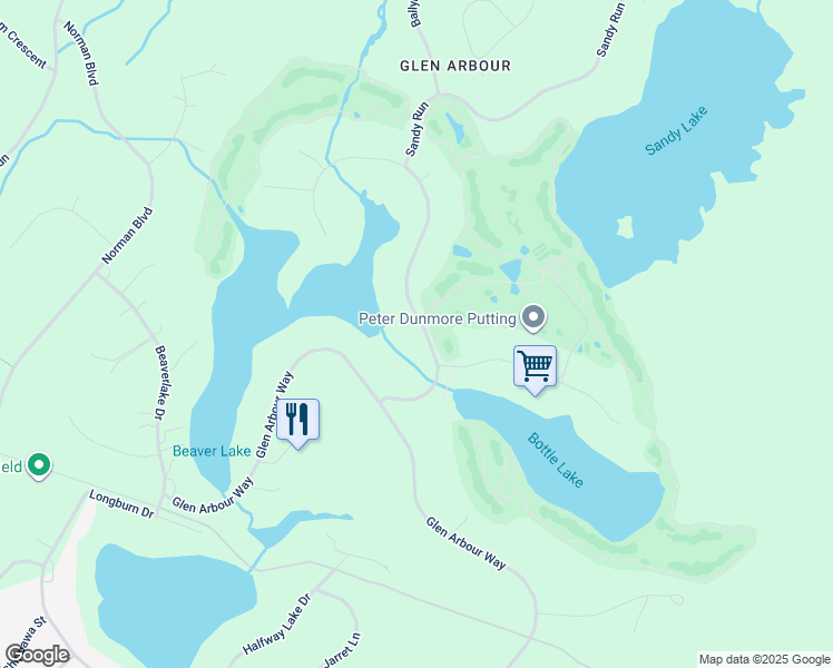 map of restaurants, bars, coffee shops, grocery stores, and more near 116 Thompson Run in Hammonds Plains