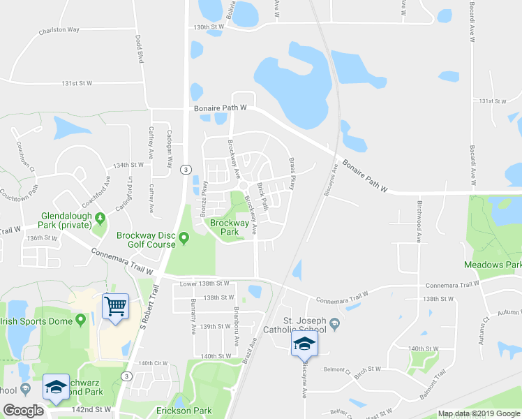 map of restaurants, bars, coffee shops, grocery stores, and more near 13631 Brick Path in Rosemount