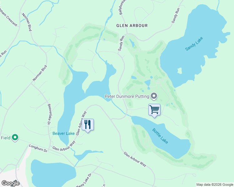 map of restaurants, bars, coffee shops, grocery stores, and more near 144 Thompson Run in Hammonds Plains