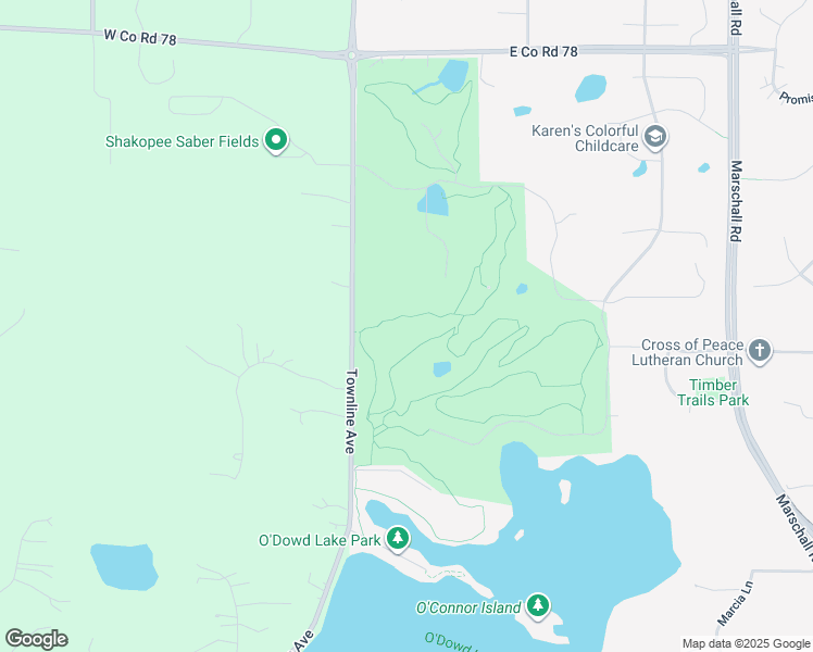 map of restaurants, bars, coffee shops, grocery stores, and more near 2490 Cambridge Way in Shakopee