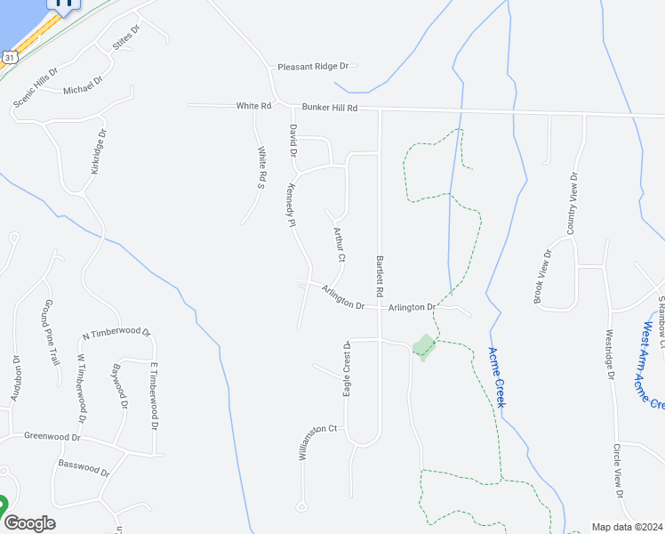 map of restaurants, bars, coffee shops, grocery stores, and more near 4625 Arthur Court in Williamsburg
