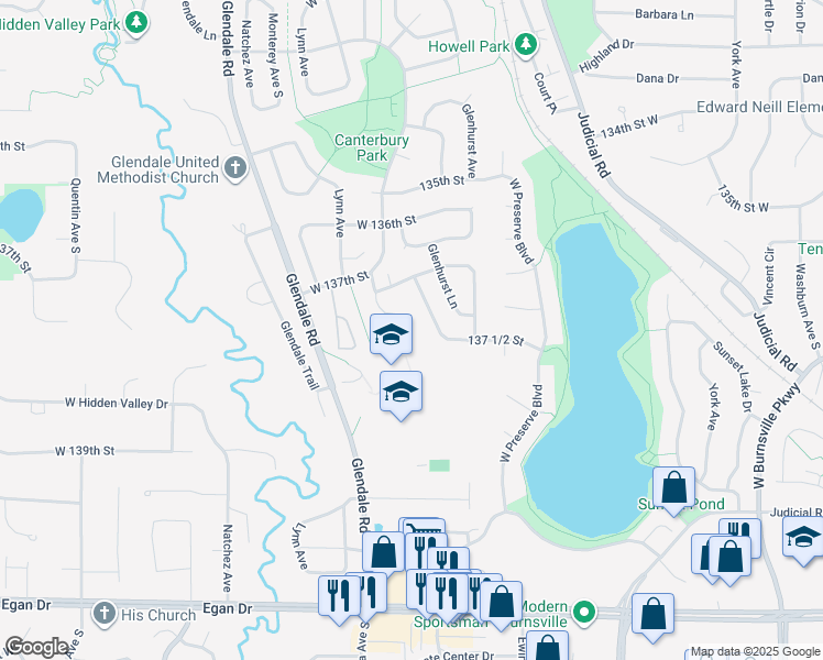 map of restaurants, bars, coffee shops, grocery stores, and more near 13733 Inglewood Avenue in Savage