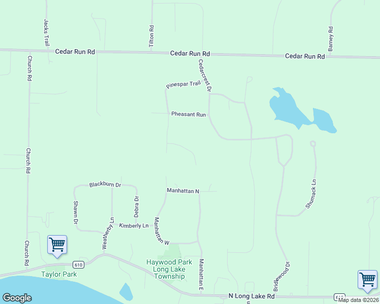 map of restaurants, bars, coffee shops, grocery stores, and more near 4540 Manhattan West in Traverse City