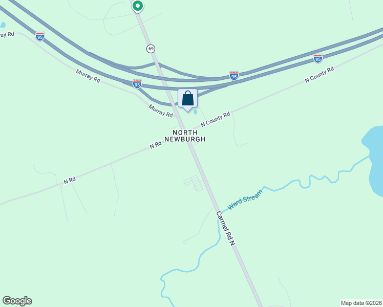 map of restaurants, bars, coffee shops, grocery stores, and more near 2443 Carmel Road North in Newburgh